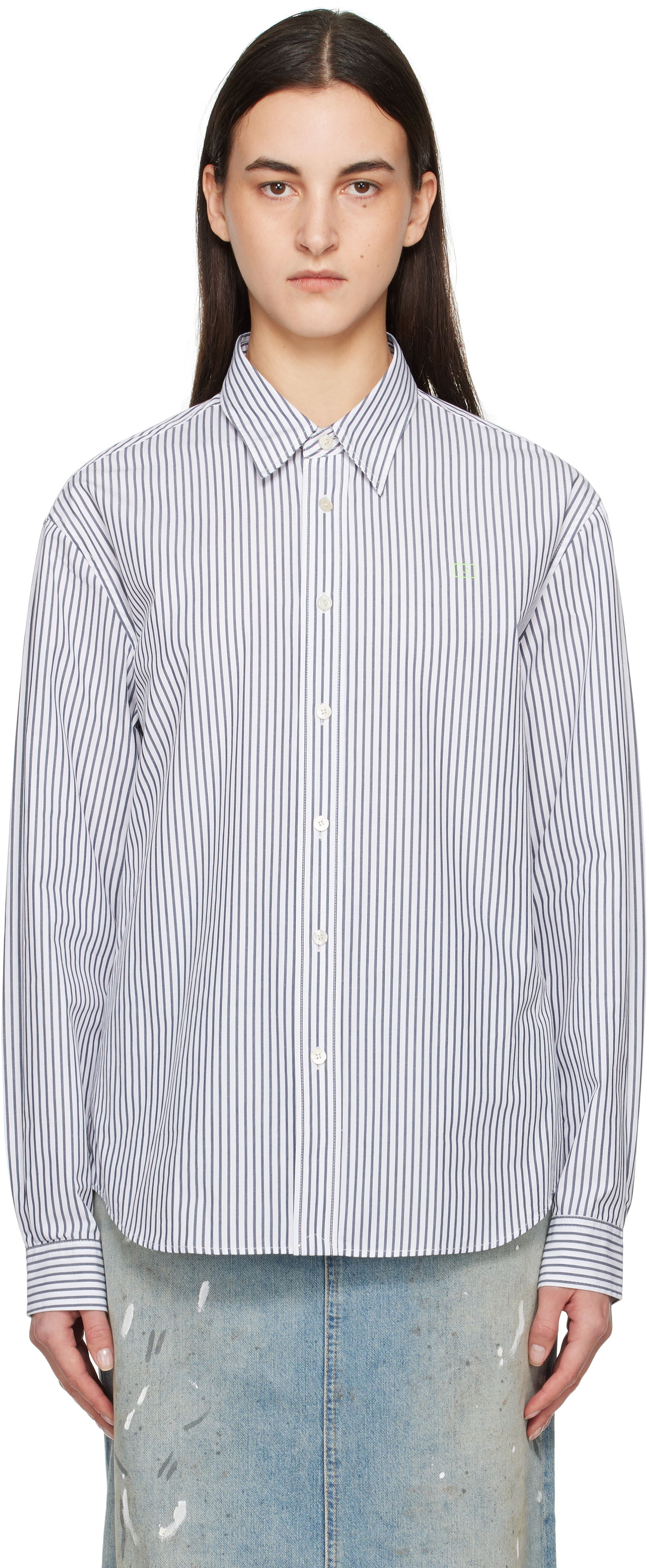 Srajce Acne Studios Acne Studios Striped Shirt Bela | CB0097-, 0