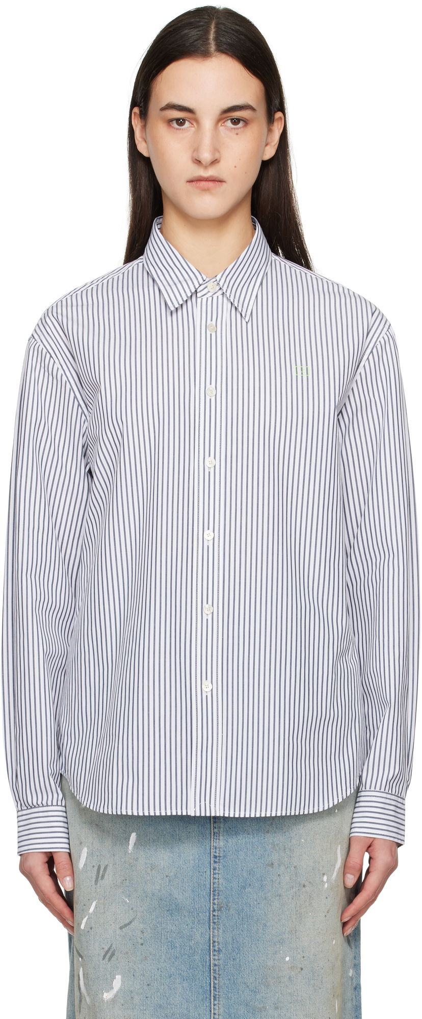 Srajce Acne Studios Acne Studios Striped Shirt Bela | CB0097-