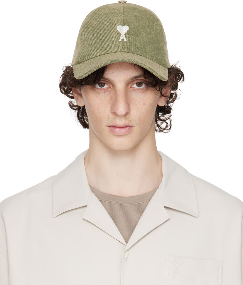 Kapa AMI AMI Paris Ami de Coeur Cotton Cap Zelena | UCP022.DE0064