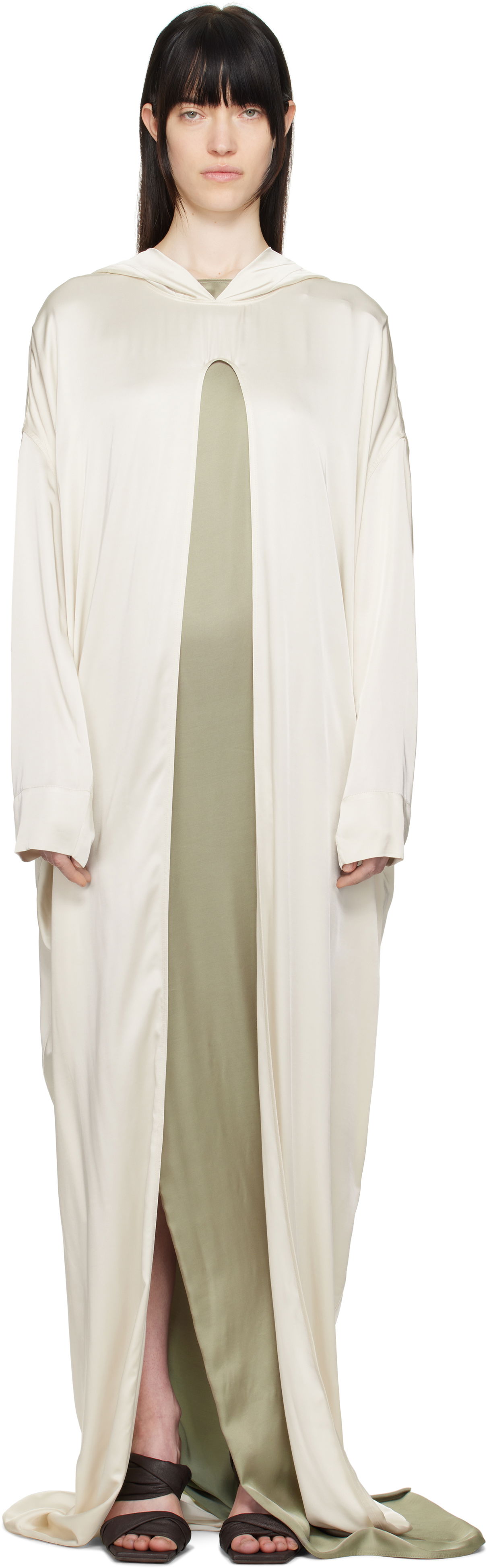 Obleke Rick Owens Rick Owens Hollywood Peter Cloak Maxi Dress Bež | RP01E7901 SCH, 0