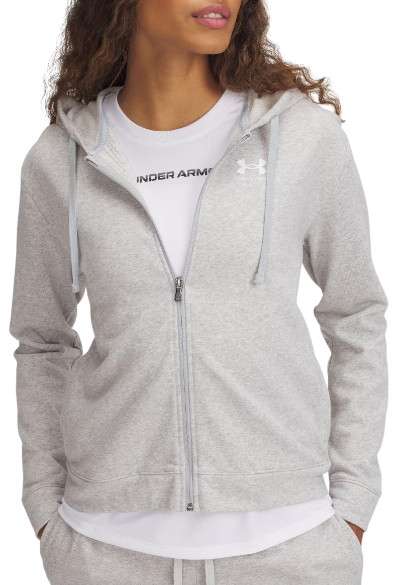 Pulover Under Armour Rival Terry Full Zip Hoodie Siva | 6005509-011