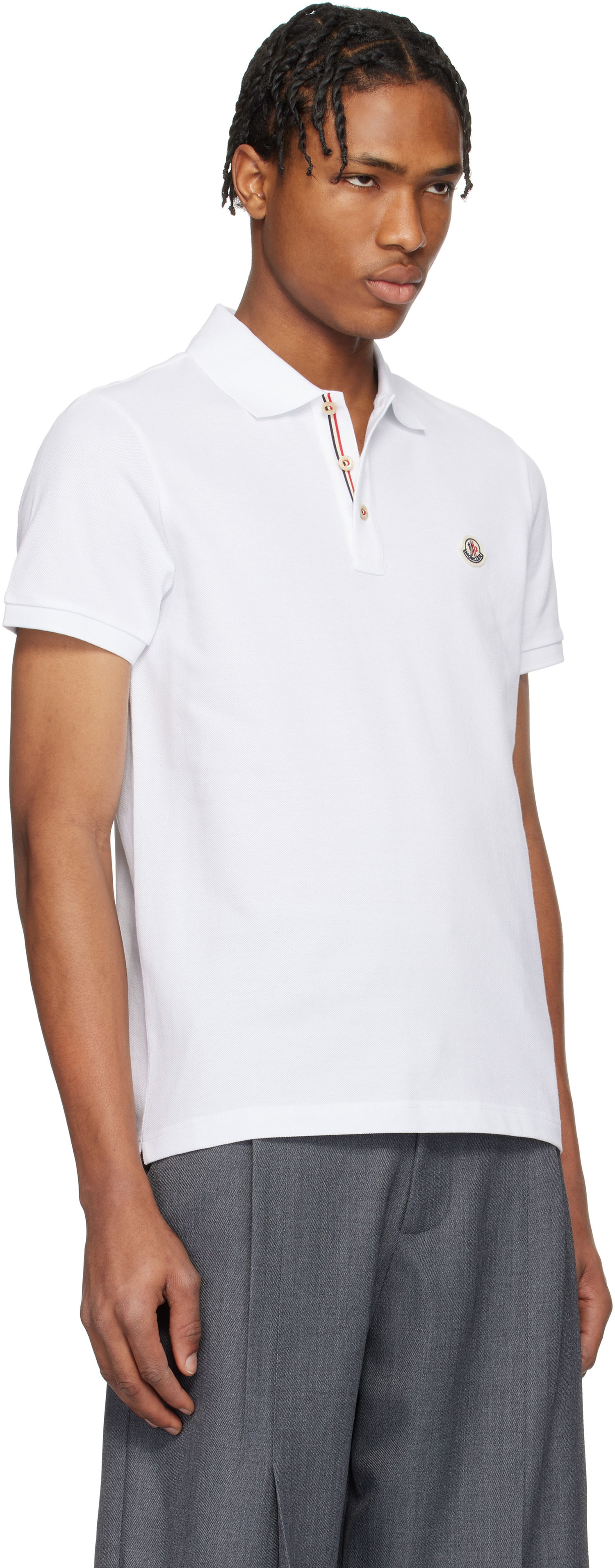 Polo majica Moncler Moncler Logo Patch Cotton Polo Bela | K10918A0003084556, 1