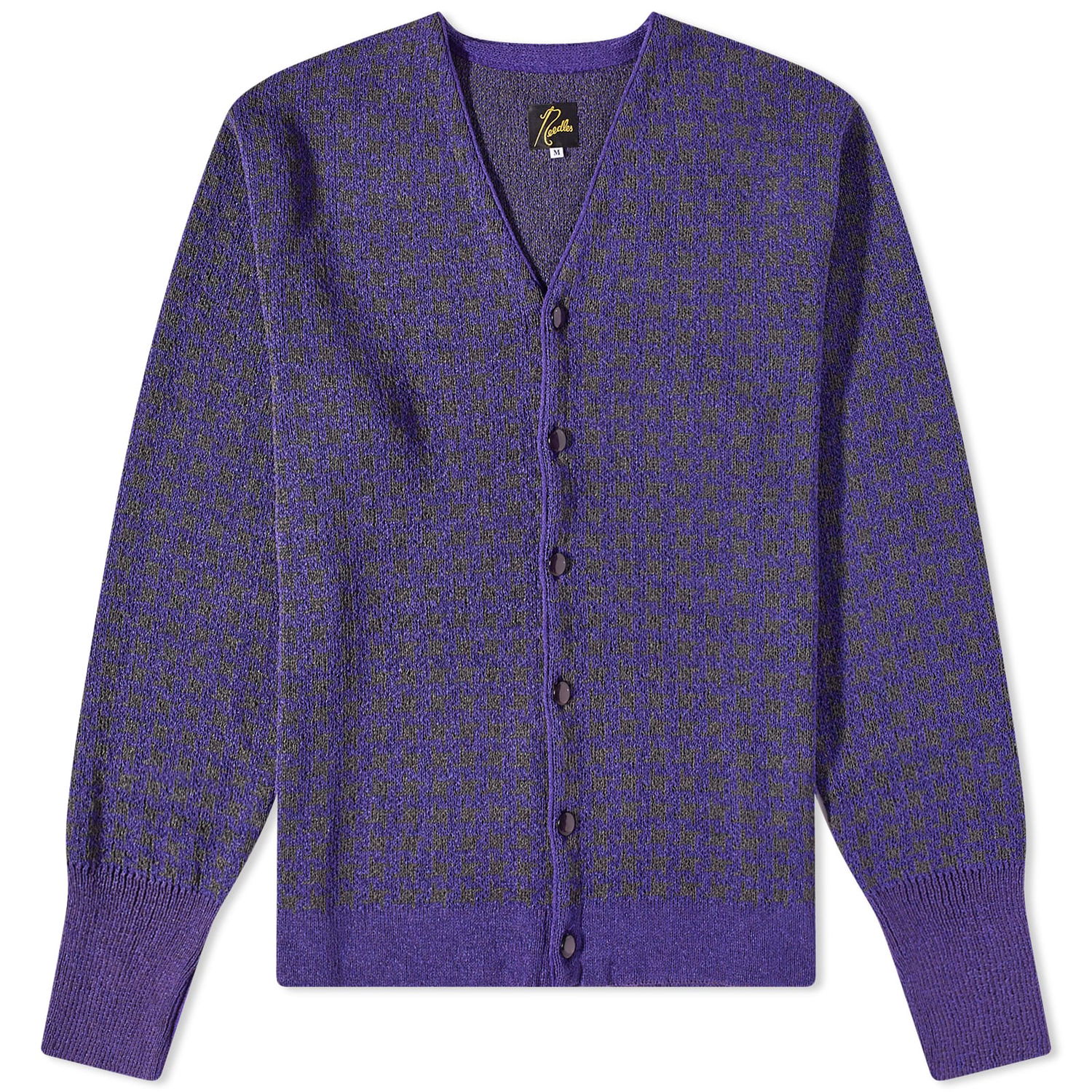 Pleteni pulover Needles Houndstooth Cardigan Lila | MR322-B, 0