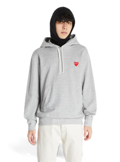 Pulover Comme des Garçons PLAY Hoodie Siva | AZT170 Gray