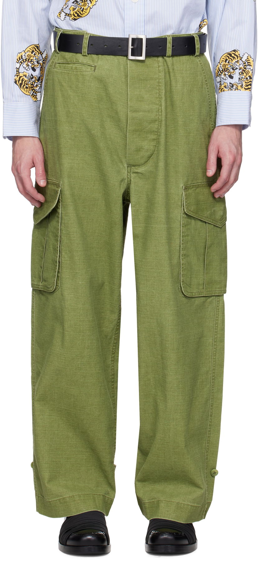 Cargo hlače KENZO Kenzo Paris Adjustable Cargo Pants Zelena | FF55PA2459GD