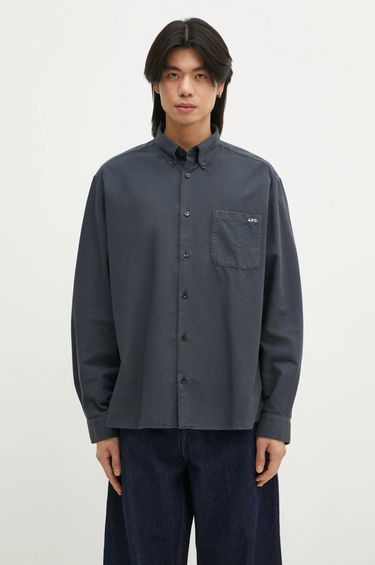 Srajce A.P.C. Relaxed Fit Button-Down Shirt Modra | COHAH.H12599.IAF, 0