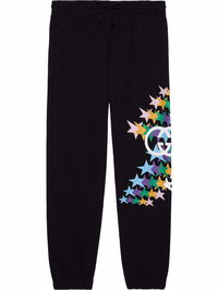 Star-print Track Pants Black