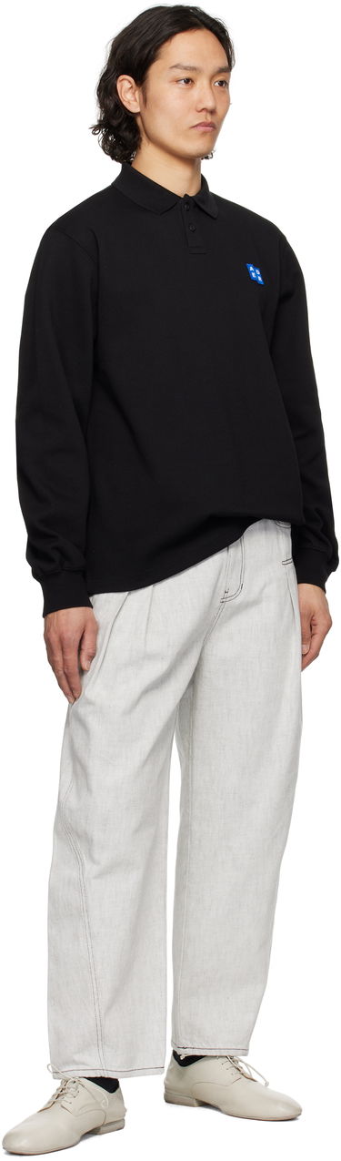 Polo majica ADER ERROR ADER error Sig; TRS Tag Long Sleeve Polo Črna | BO42FYPL0101BK, 3