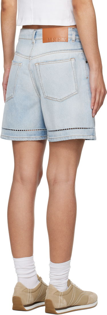 Kratke hlače MSGM MSGM Perforated Light Washed Denim Shorts Modra | 3841MDB230X 257271, 2