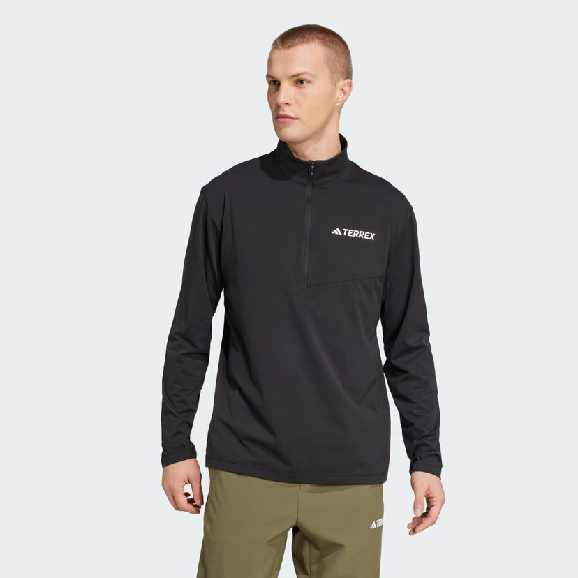 Pulover adidas Performance Terrex Multi Climacool 1/2 Zip Long Sleeve Top Črna | JF4188