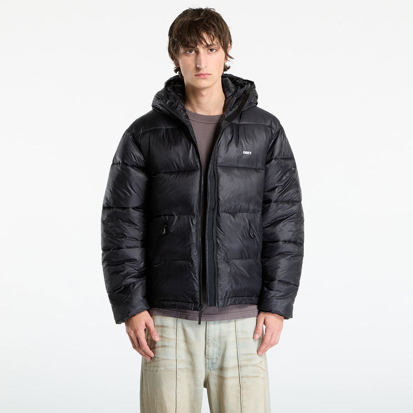 Puhovka OBEY Jacket Stratus Puffer Jacket Black Črna | 121800600-BLK