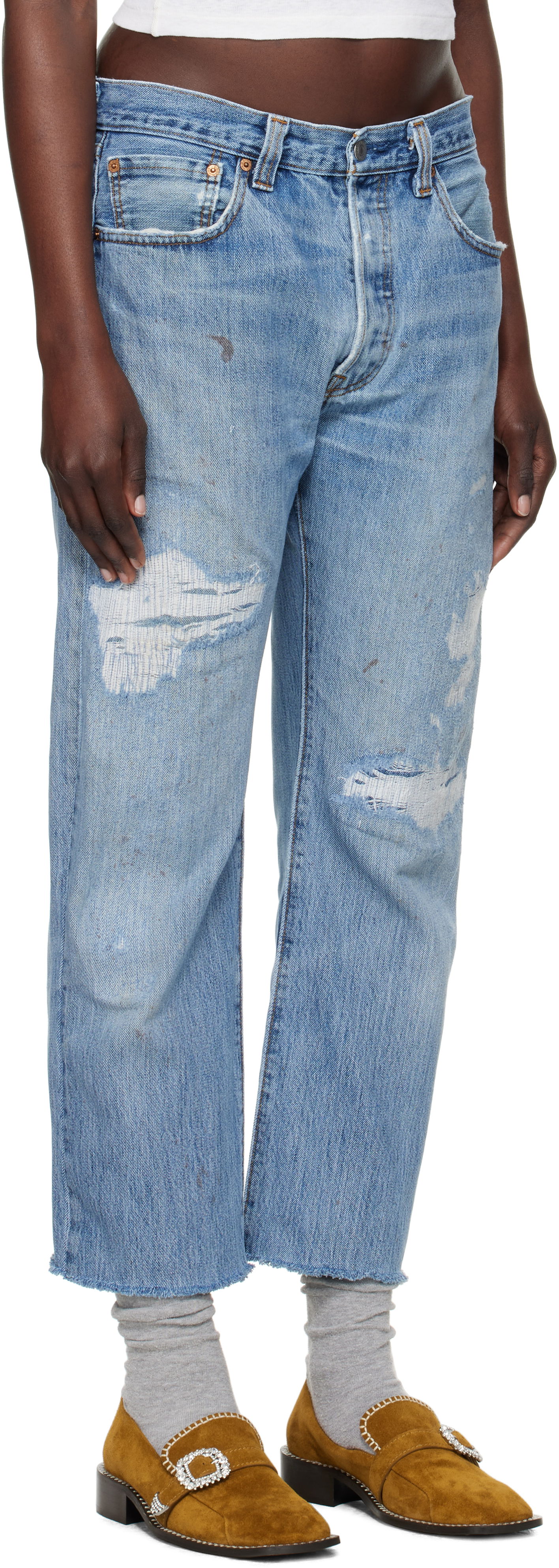 Kavbojke RE/DONE Re/Done Levi's Edition Boyfriend Jeans Modra | 1188BFJ, 1