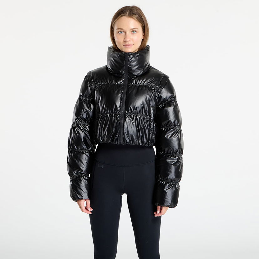 Puhovka adidas Originals Essentials Glossy Cropped Puffer Jacket Črna | JX2988