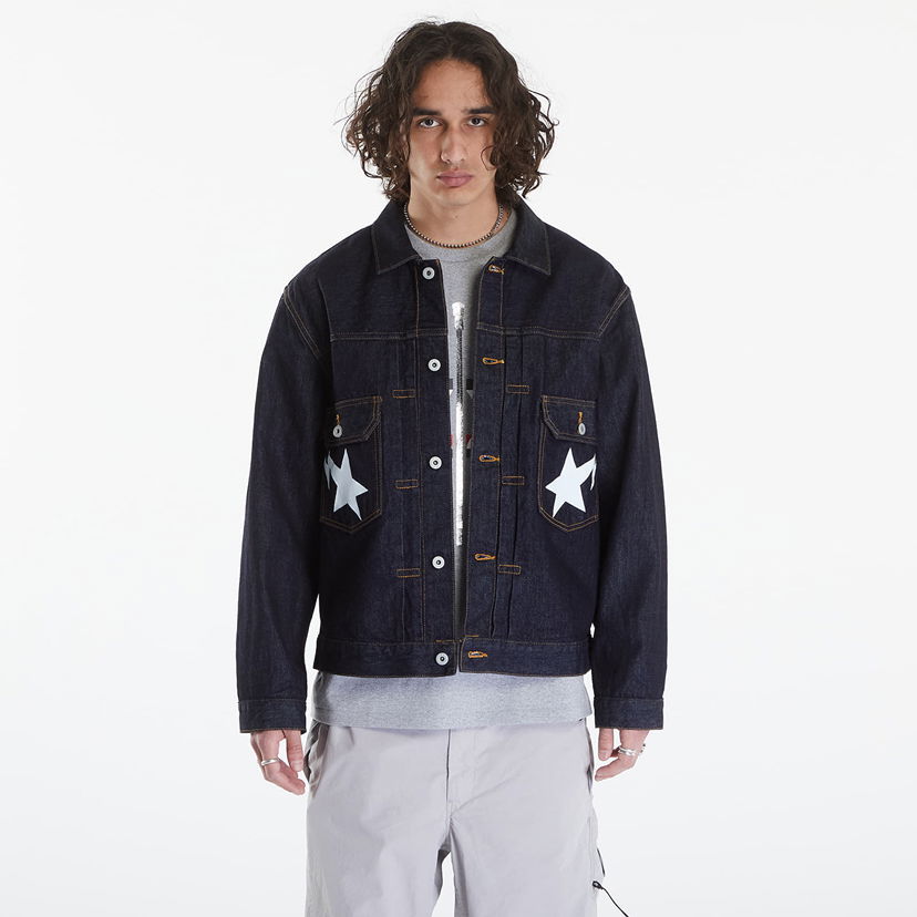 Jakna BAPE A BATHING APE Sta Denim Jacket Type-02 Navy Blue Mornarica | 001LJK301002M ING