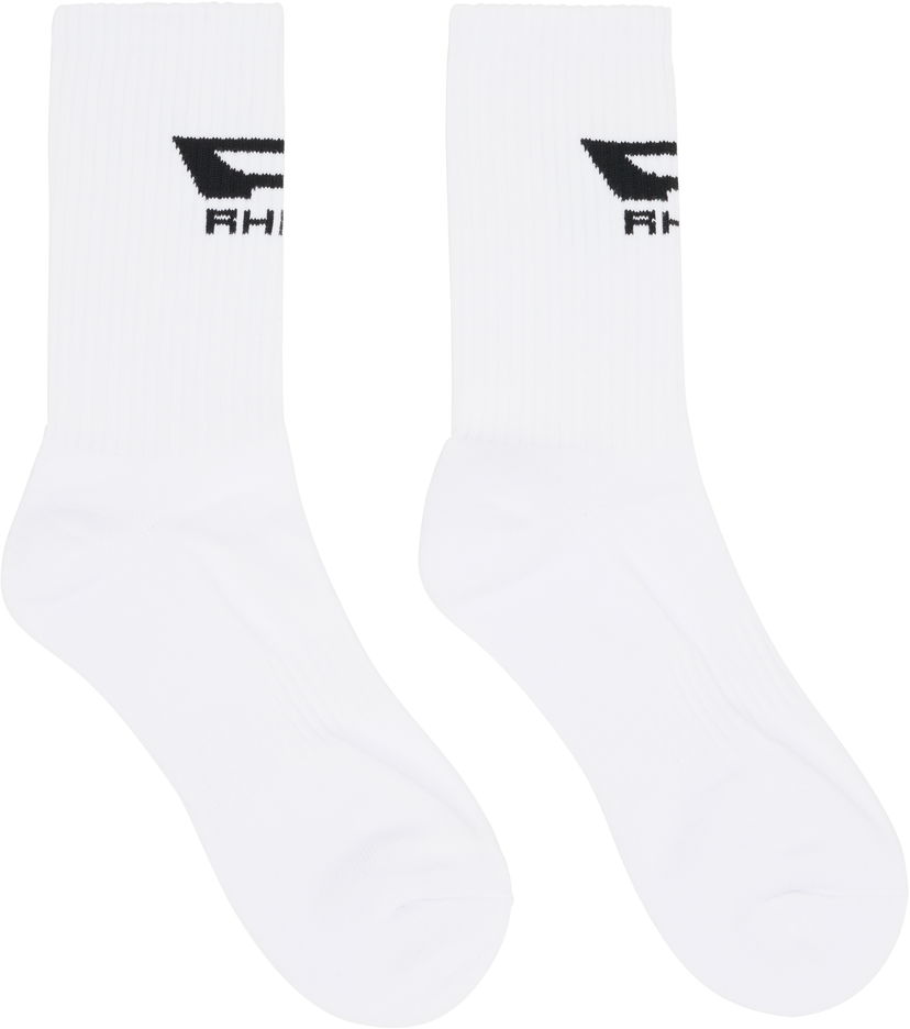 Nogavice Rhude Rhude Campione Socks Bela | RHPF25SO04750