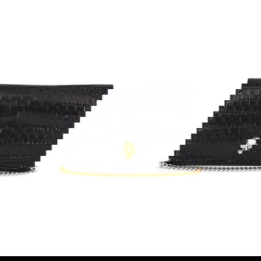 Denarnica Alexander McQueen Alexander McQueen Small Skull Croc-Embossed Leather Chain Wallet Črna | 6130881HB0G1001, 1