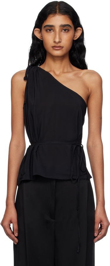 Majica brez rokavov Baserange Baserange One-Shoulder Tie-Waist Camisole Črna | TSVI-SC-AU25, 0