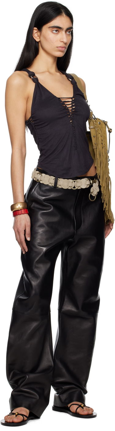 Majica brez rokavov ISABEL MARANT Isabel Marant Sakina Faux-Suede Tank Top Črna | HT0651FA-C2K01I, 3