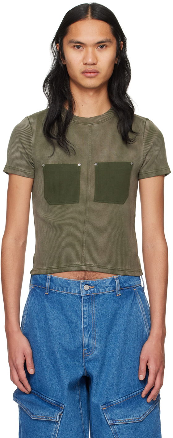 Majica Dion Lee Sprayed Shrunken Rivet T-Shirt Zelena | C3168PS24, 0