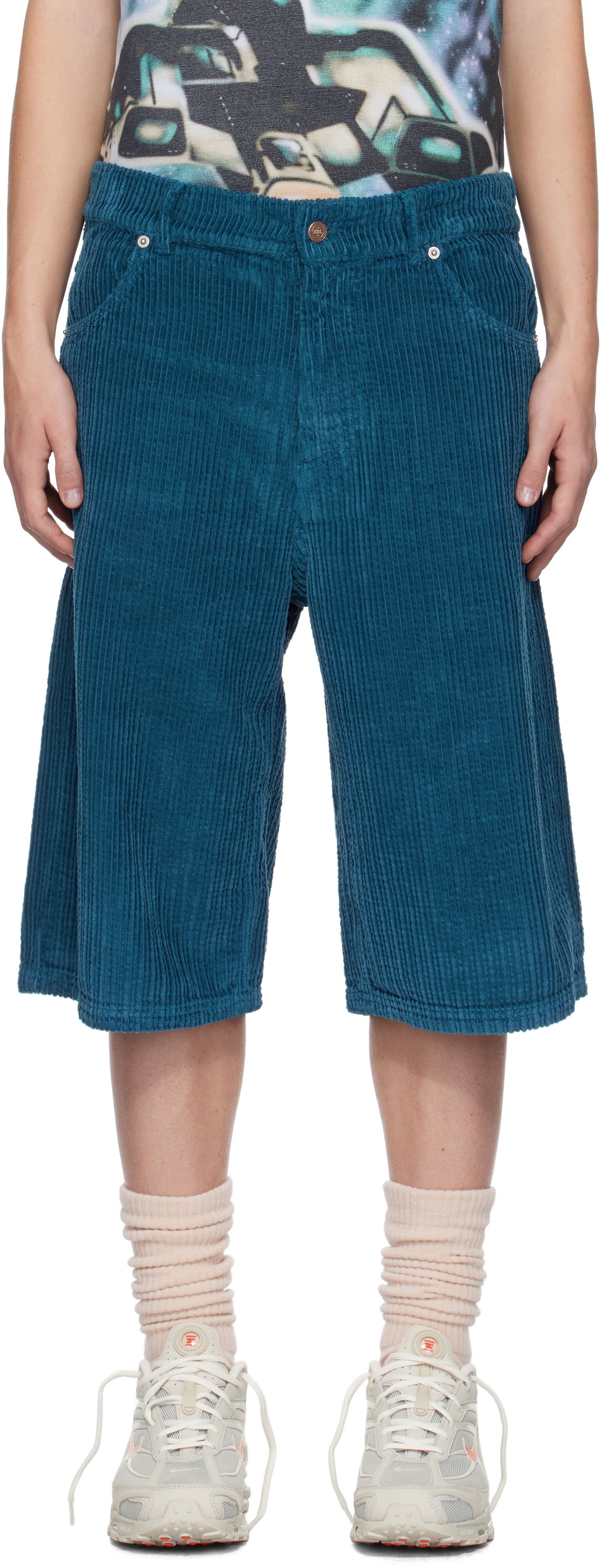 Kratke hlače ERL Corduroy Shorts Modra | ERL09P007, 0