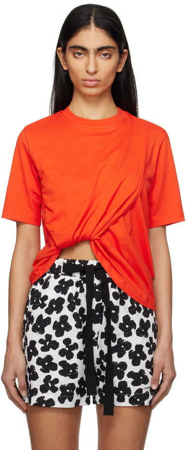 Majica MSGM Gathered T-Shirt Oranžna | 3841MDM114 257002, 0