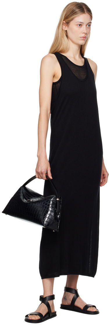 Torbica TOTEME Toteme T-Lock Croco Top Handle Bag Črna | 243-WAL961-LE0076, 3