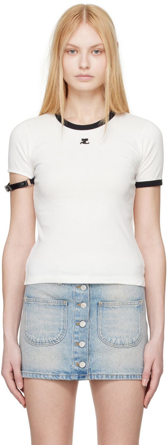 Majica Courrèges Courrèges Buckle T-Shirt Bela | 124JTS117JS0070