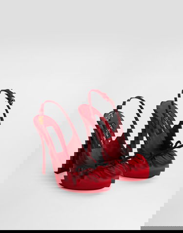Superge in čevlji Dolce & Gabbana Dolce & Gabbana Satin Slingbacks with Bow Detail Rdeča | CG0927AD1608S652, 1