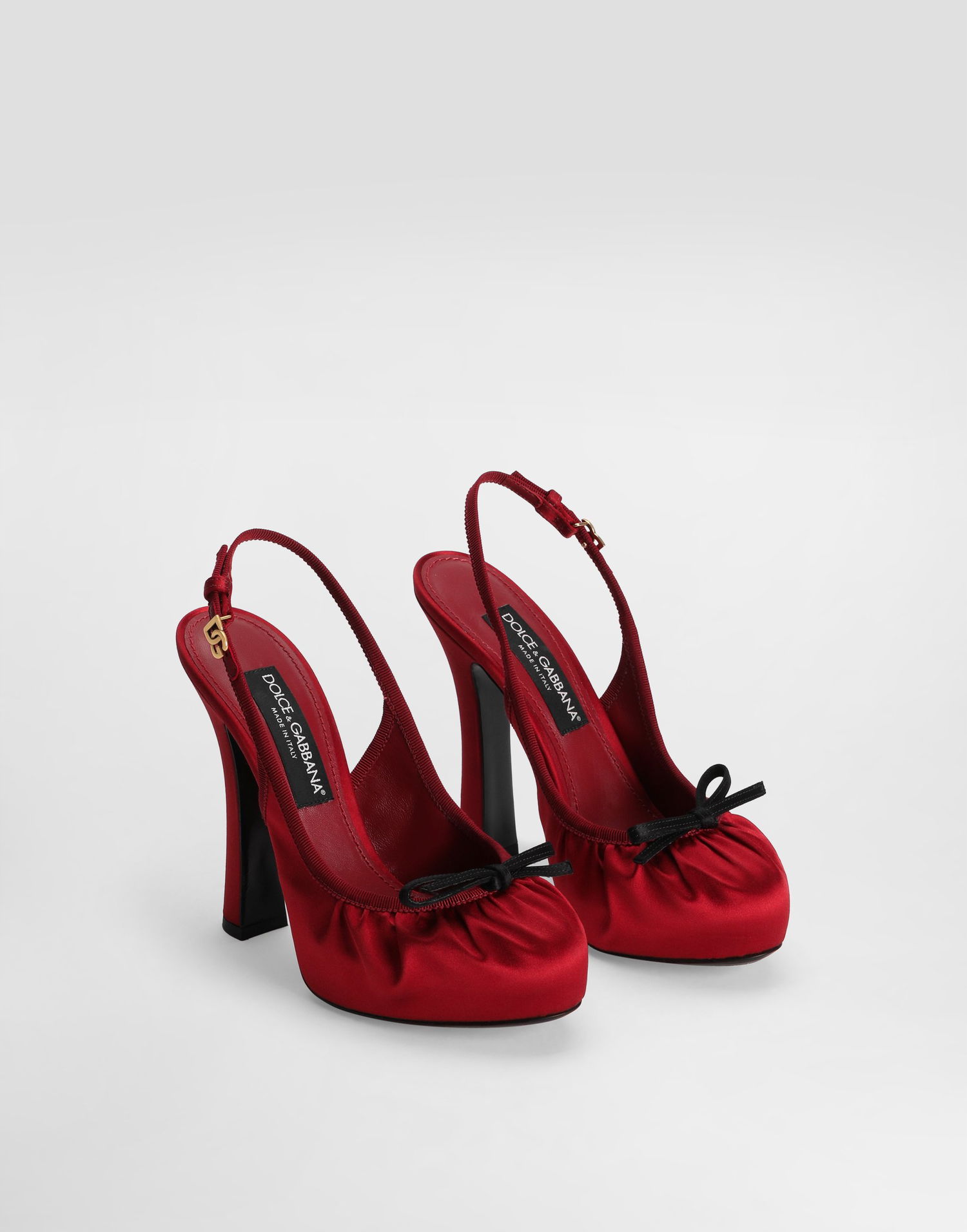 Superge in čevlji Dolce & Gabbana Dolce & Gabbana Satin Slingbacks with Bow Detail Rdeča | CG0927AD1608S652, 1