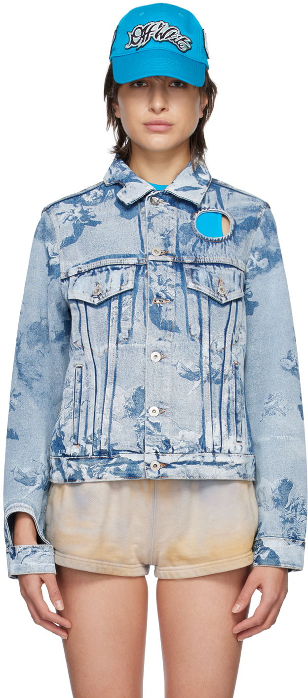 Jakna Off-White Blue Sky Meteor Denim Jacket Modra | OWYE027S23DEN0034000