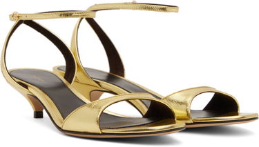 Modni dodatki The Row The Row Vika Ankle Strap Kitten Heel Sandals Kovinski | F1583-M39, 3