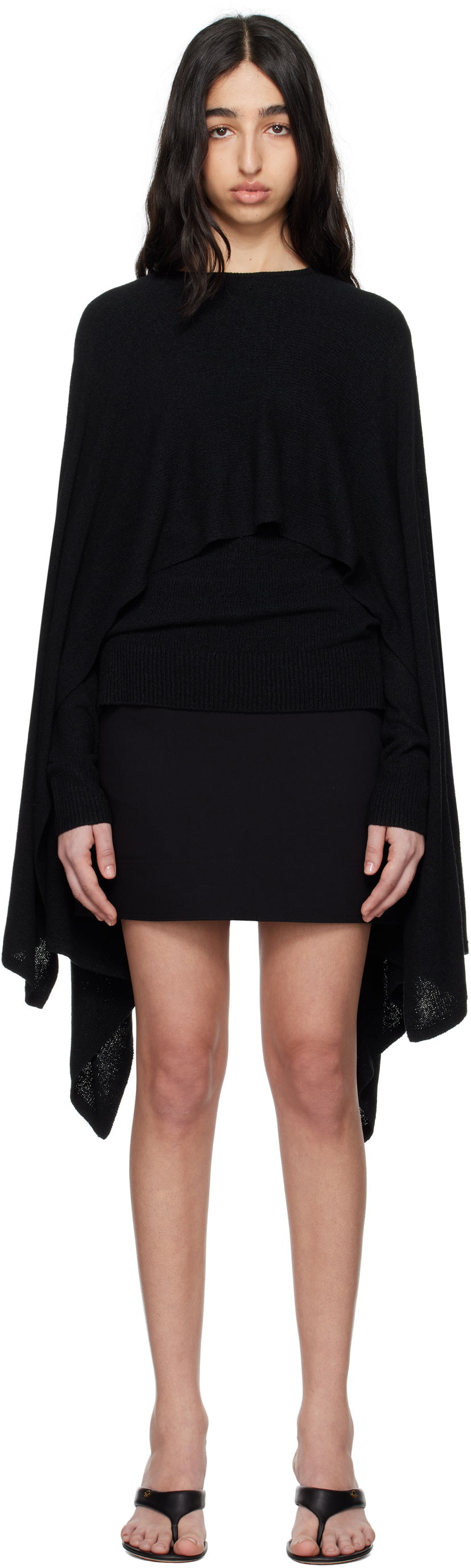 Pleteni pulover TOTEME TOTEME Cape Knit Sweater Črna | 252-WRT0505-YA0156