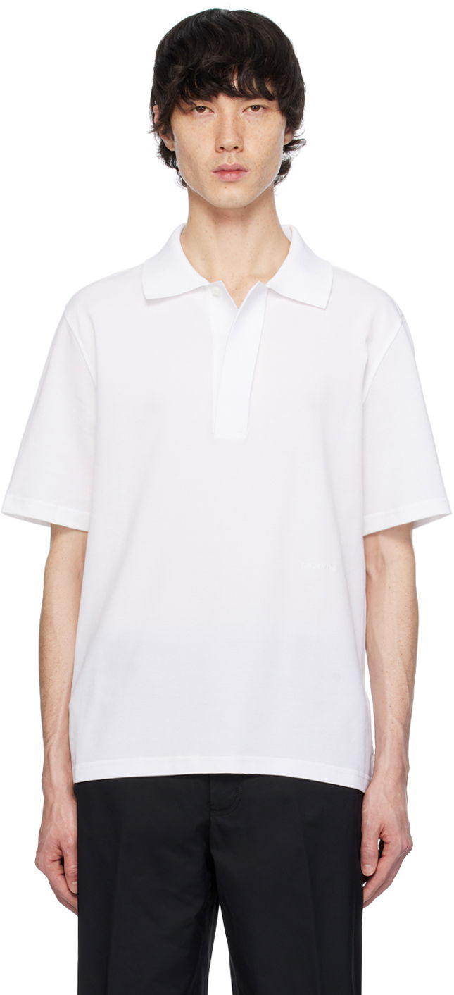 Polo majica LANVIN Spread Collar Polo Tee Bela | RM-PL0011-J011-P24