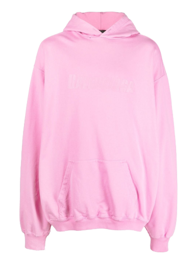 Pulover Balenciaga Destroyed Logo-Print Hoodie Roza | 729361TNVL2