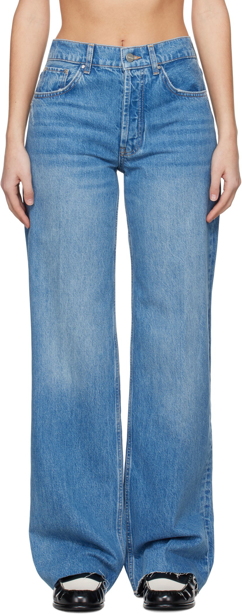 Kavbojke Anine Bing Anine Bing Hugh Wide-Leg Jeans Modra | A-06-7135-447