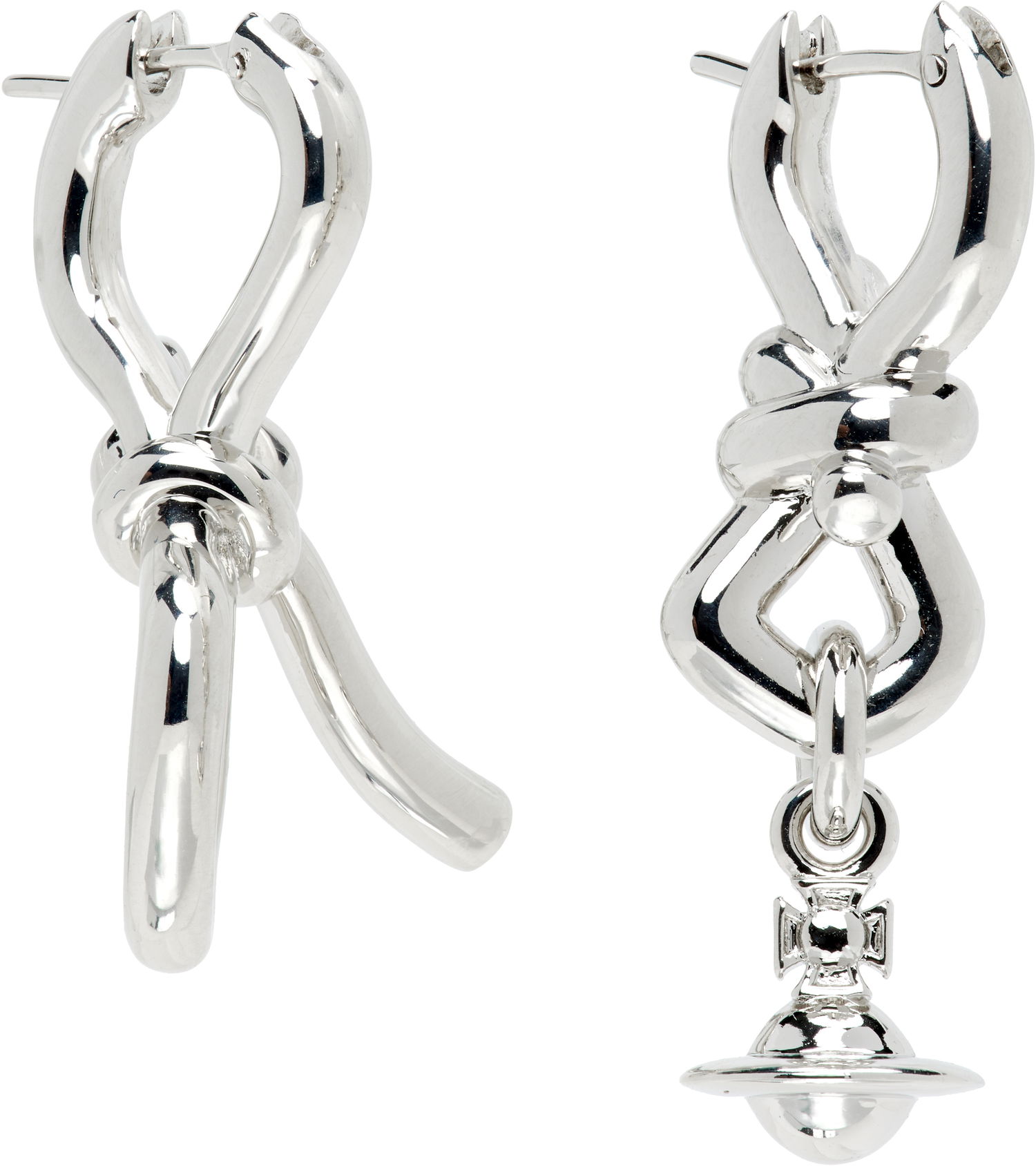 Uhani Vivienne Westwood Vivienne Westwood Knotted Silver Drop Earrings Kovinski | 6202016U-02P019-, 1