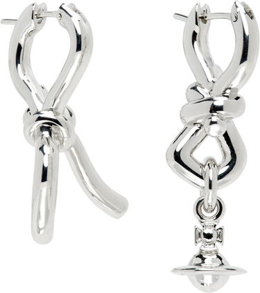 Uhani Vivienne Westwood Vivienne Westwood Knotted Silver Drop Earrings Kovinski | 6202016U-02P019-, 1