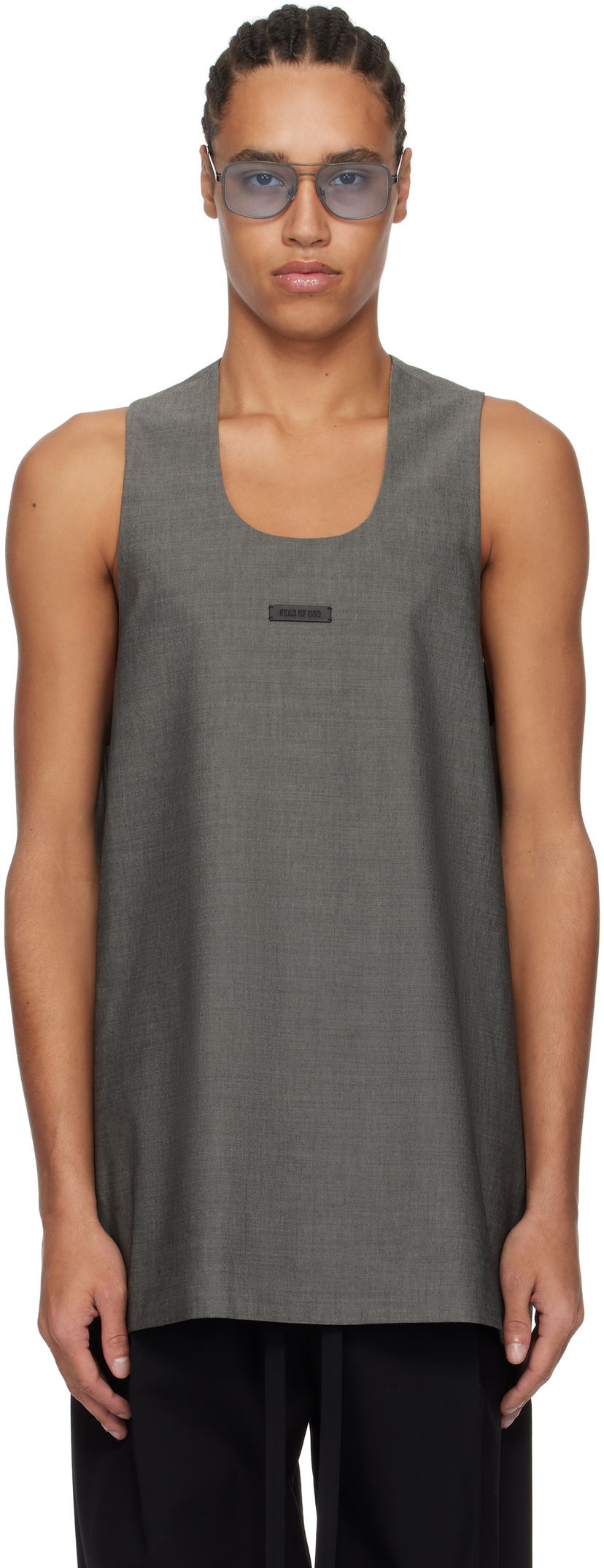 Majica brez rokavov Fear of God Fear of God Oxford Tank Top Siva | FGE250-503OXF