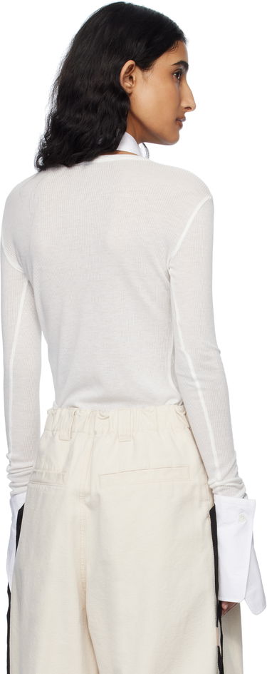 Srajce Ann Demeulemeester Ann Demeulemeester Fiene Long Sleeve T-Shirt Bela | 2510-W-JTS12-FA570-002, 2
