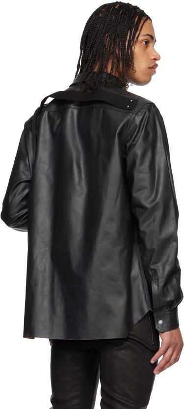 Srajce Rick Owens Rick Owens Hollywood Leather Overshirt Črna | RU01E5729 LTP, 2