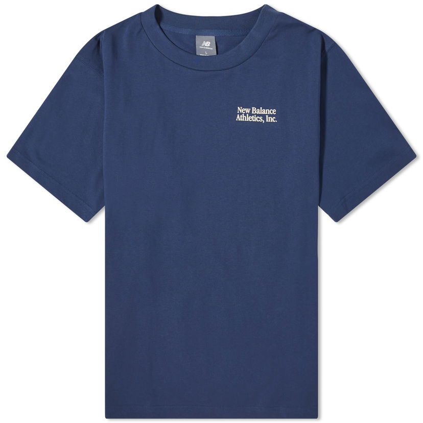 Majica New Balance Men's NB Athletics Flocked Relaxed Tee Nb Navy Mornarica | MT41588-NNY