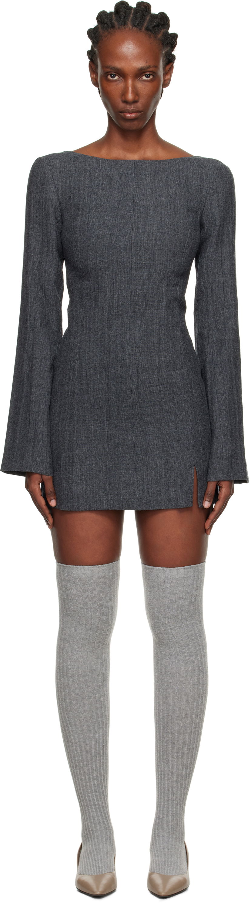 Obleke OUR LEGACY Our Legacy Firm Mini Dress Siva | W4257FS