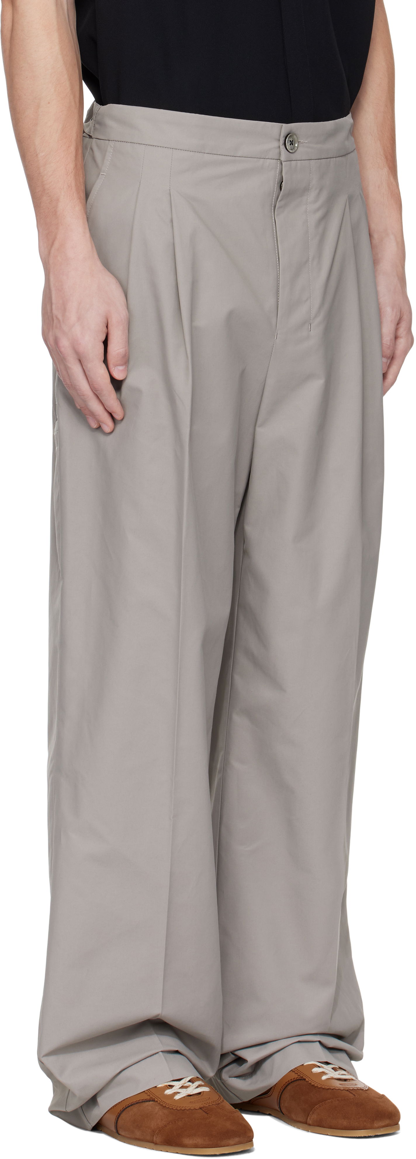 Hlače AMI AMI Paris Large Trousers Siva | HTR432.CO0101, 1