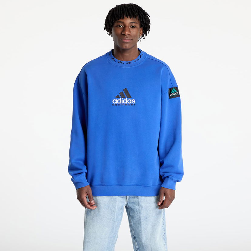 Pulover adidas Performance adidas Equipment Wash Crewneck Sweatshirt Modra | JC8223