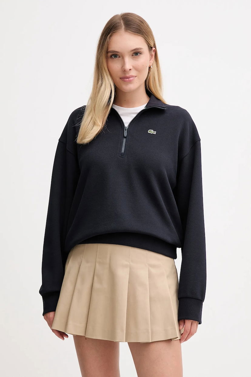 Pulover Lacoste Lacoste Half Zip Sweatshirt Črna | SF5271