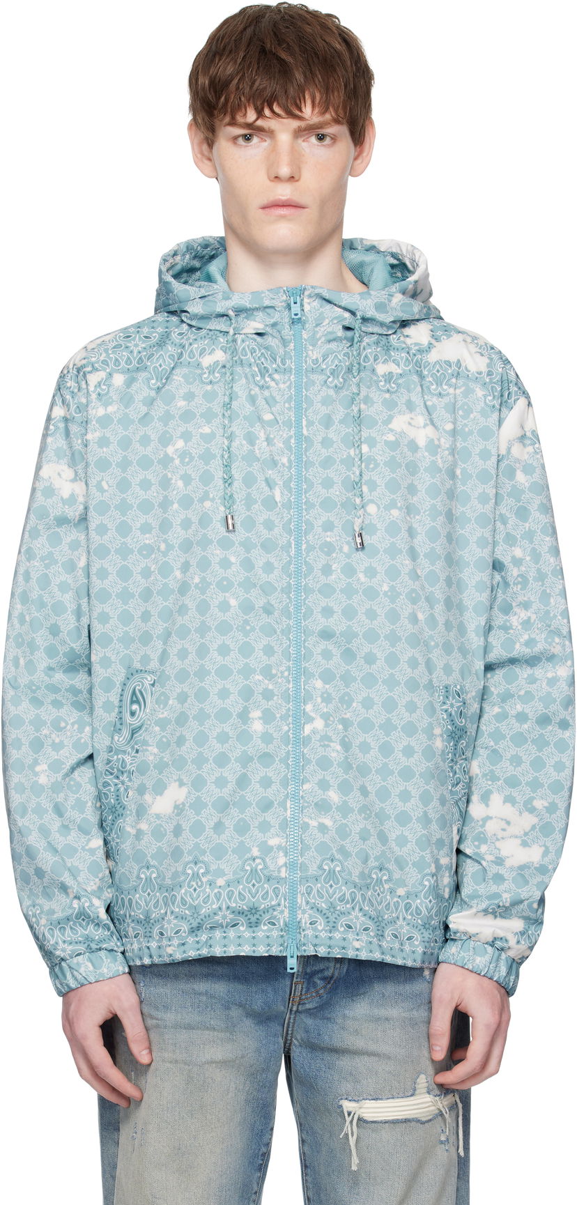 Vetrovka AMIRI AMIRI MA Quad Windbreaker Jacket Modra | AMOULW1040