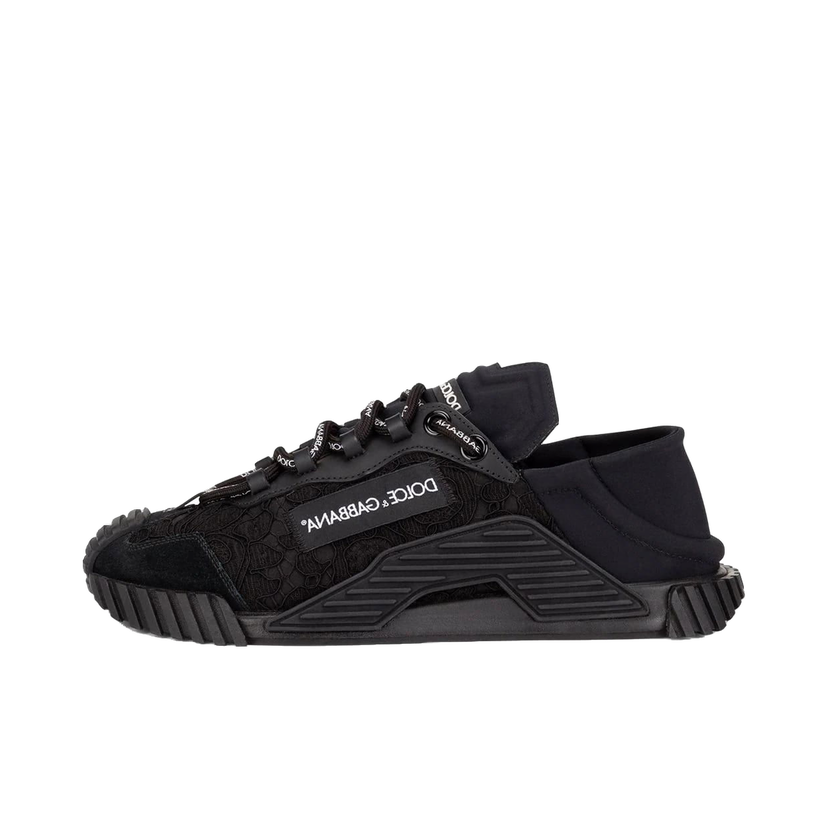 Superge in čevlji Dolce & Gabbana NS1 Low Top Black Lace W Črna | CK1837AX37280999