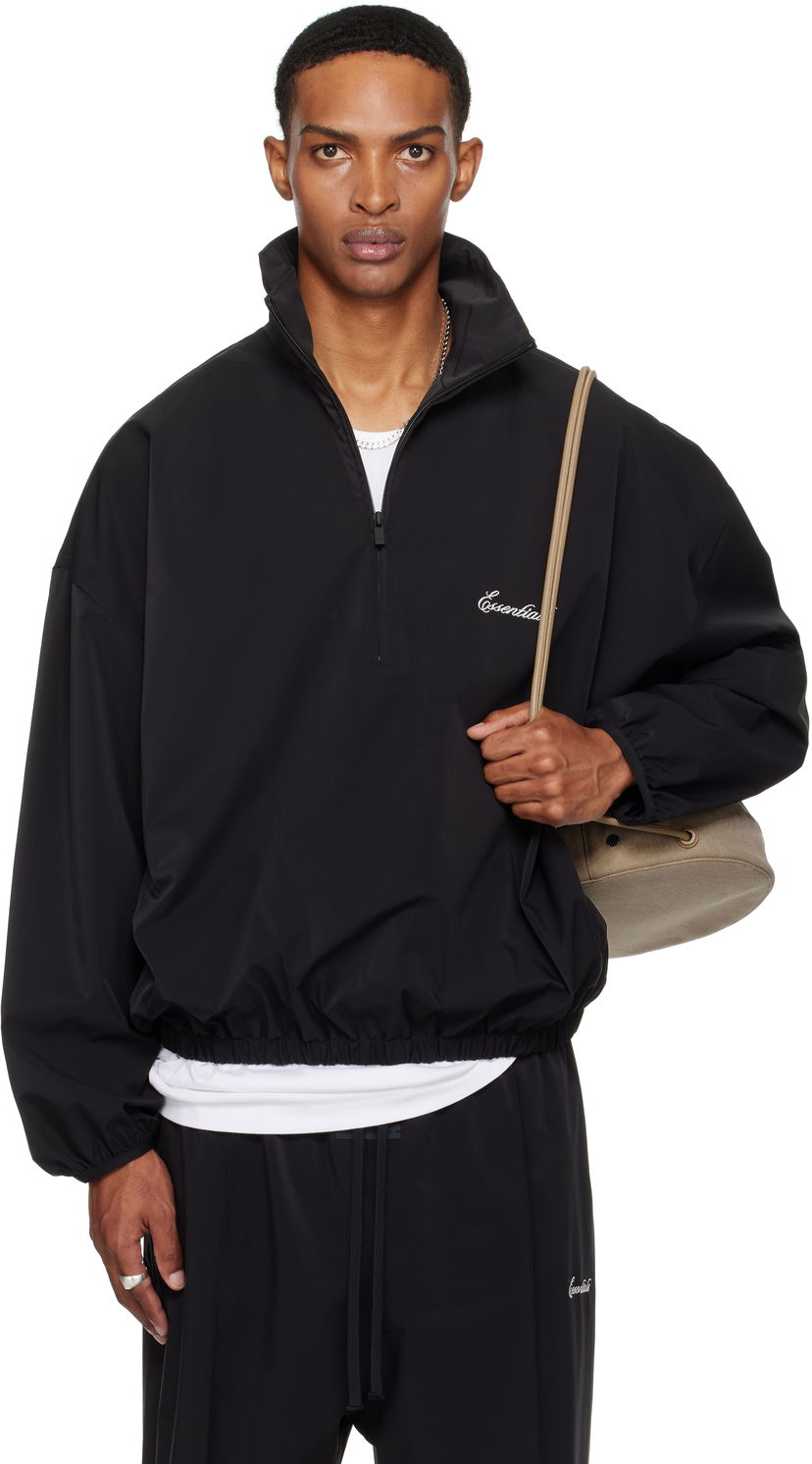 Jakna Fear of God ESSENTIALS Sporty Half-Zip Jacket Črna | 202SP256720F