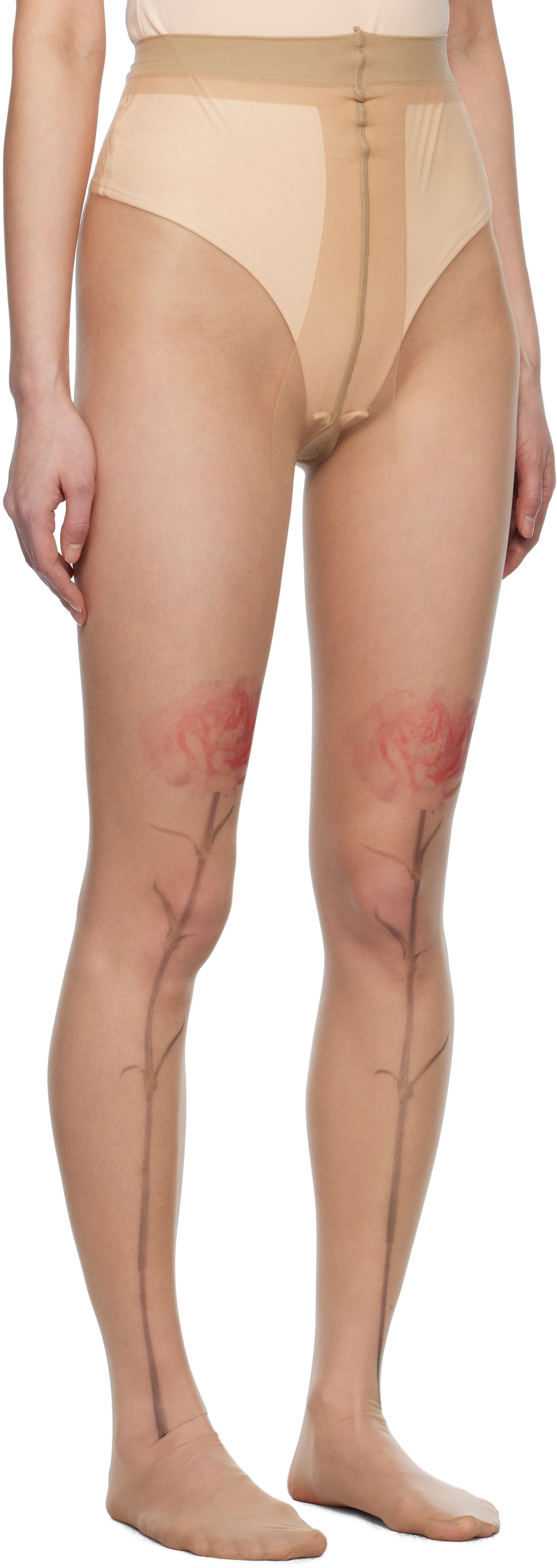 Nogavice Simone Rocha Simone Rocha Sheer Carnation Tights Bež | SOCK57 0635, 1
