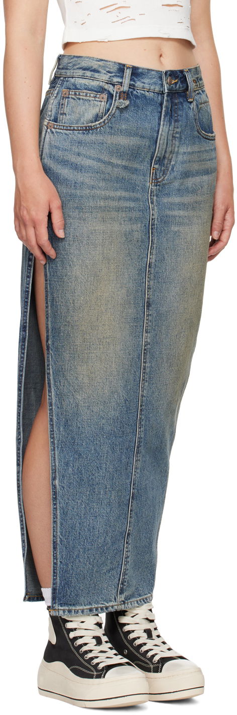 Krila R13 R13 Devon Side Slit Maxi Denim Skirt Modra | R13WD102-D213A, 1
